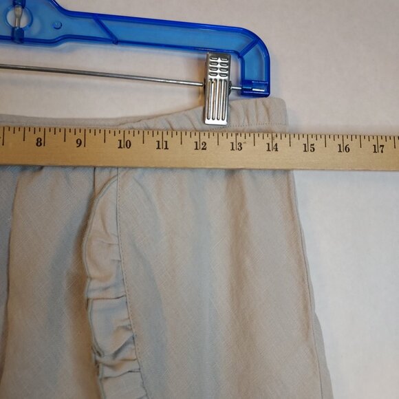 Chalet Linen Maxi Skirt Women's L Ruffles Elastic Pull On Waist Resort Vacation - Picture 9 of 10